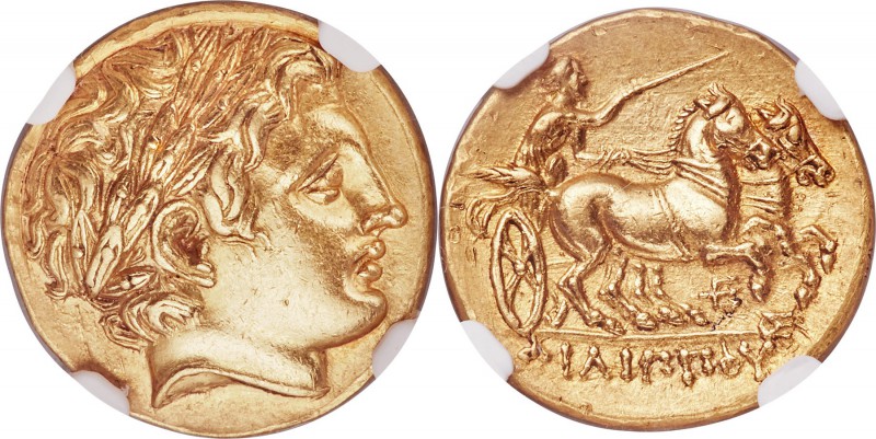 MACEDONIAN KINGDOM. Philip II (359-336 BC). AV stater (20mm, 8.54 gm, 3h). NGC C...