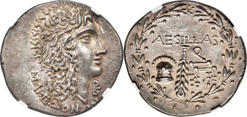 MACEDON UNDER ROME. Aesillas, as Quaestor (ca. 95-65 BC). AR tetradrachm (32mm, ...
