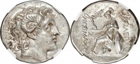 THRACIAN KINGDOM. Lysimachus (305-281 BC). AR tetradrachm (31mm, 17.11 gm, 1h). NGC Choice AU 5/5 - 4/5, Fine Style. Lampsacus, 297/6-281 BC. Diademed...