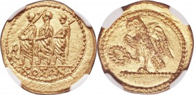 THRACIAN DYNASTS. Coson (ca. after 54 BC). AV stater (21mm, 8.33 gm, 12h). NGC Choice MS 5/5 - 5/5. Ca. 44-42 BC. Roman consul (L. Junius Brutus) walk...