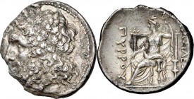 EPIRUS KINGDOM. Pyrrhus (ca. 297-272 BC). AR tetradrachm (30mm, 16.01 gm, 4h). Choice XF, chipped, horn silver. Attic standard, Epizephyrean Locrus, c...