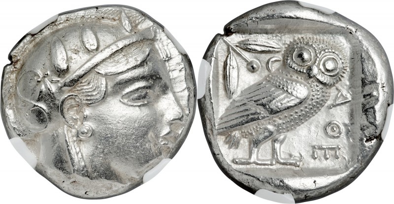 ATTICA. Athens. Ca. 465-455 BC. AR tetradrachm (23mm, 17.15 gm, 4h). NGC Choice ...