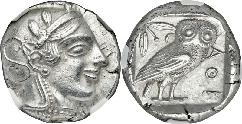 ATTICA. Athens. Ca. 455-440 BC. AR tetradrachm (23mm, 17.15 gm, 1h). NGC Choice ...