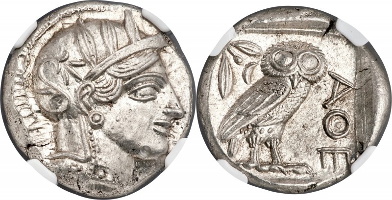 ATTICA. Athens. Ca. 440-404 BC. AR tetradrachm (24mm, 17.20 gm, 3h). NGC Choice ...