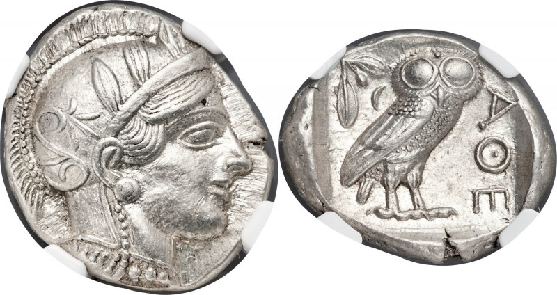 ATTICA. Athens. Ca. 440-404 BC. AR tetradrachm (23mm, 17.19 gm, 3h). NGC Choice ...