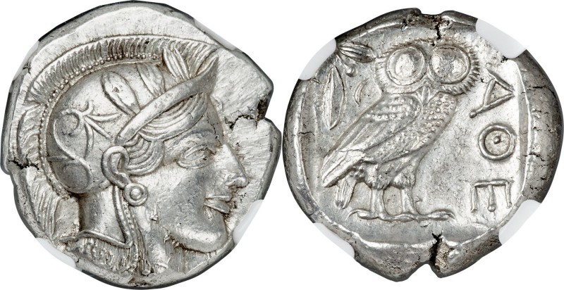 ATTICA. Athens. Ca. 440-404 BC. AR tetradrachm (24mm, 17.23 gm, 3h). NGC Choice ...