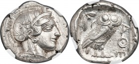 ATTICA. Athens. Ca. 440-404 BC. AR tetradrachm (26mm, 17.19 gm, 5h). NGC Choice AU 5/5 - 4/5, Full Crest. Mid-mass coinage issue. Head of Athena right...
