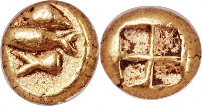MYSIA. Cyzicus. Circa 600-550 BC. EL hecte (10mm, 2.71 gm). NGC VF 4/5 - 4/5. Tu...