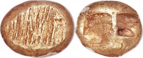 IONIA. Uncertain mint. Ca. 650-600 BC. EL sixth stater or hecte (9mm, 2.38 gm). NGC Choice AU S 5/5 - 4/5. Field of striated lines, resembling ripples...