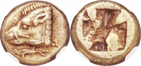 IONIA. Phocaea. Ca. 625-522 BC. EL sixth stater or hecte (10mm, 2.58 gm). NGC Choice XF 5/5 - 5/5. Boar's head left; seal left below / Rough, irregula...