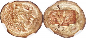 LYDIAN KINGDOM. Alyattes or Walwet (ca. 610-546 BC). EL third stater or trite (13mm, 4.72 gm). NGC Choice AU S 5/5 - 5/5. Uninscribed, Lydo-Milesian s...