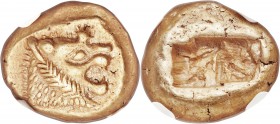 LYDIAN KINGDOM. Alyattes or Walwet (ca. 610-546 BC). EL third stater or trite (13mm, 4.71 gm). NGC Choice AU S 5/5 - 4/5. Uninscribed, Lydo-Milesian s...