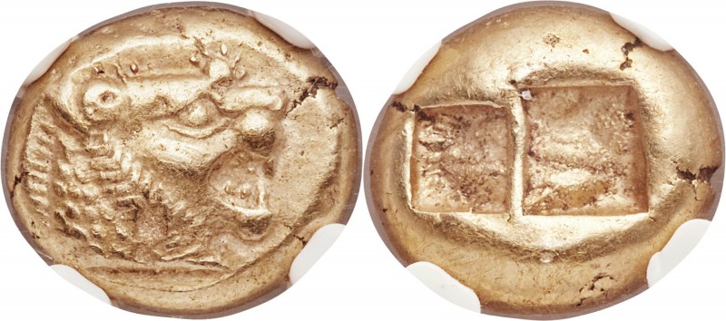 LYDIAN KINGDOM. Alyattes or Walwet (ca. 610-546 BC). EL third stater or trite (1...