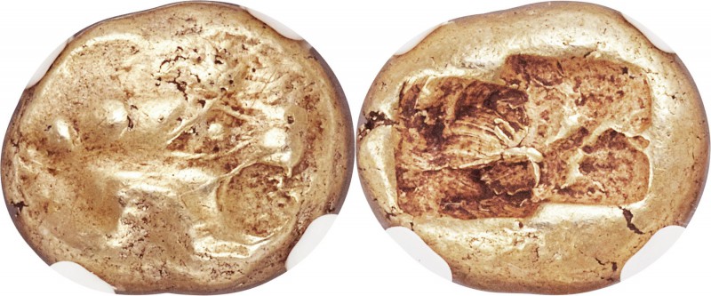 LYDIAN KINGDOM. Alyattes or Walwet (ca. 610-546 BC). EL third stater or trite (1...
