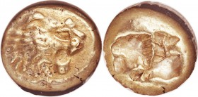 LYDIAN KINGDOM. Alyattes - Croesus (ca. 610-546 BC). EL sixth stater or hecte (9mm, 2.33 gm). NGC XF 5/5 - 4/5, punch mark. Sardes (?). Head of roarin...