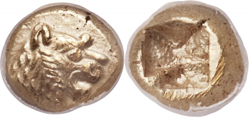 LYDIAN KINGDOM. Alyattes or Croesus (ca. 610-546 BC). EL 1/12 stater or hemihect...