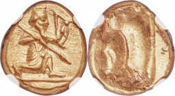 ACHAEMENID PERSIA. Time of Darius I-Xerxes II (ca. 485-420 BC). AV daric (17mm, 8.33 gm). NGC Choice MS 5/5 - 5/5. Lydo-Milesian standard. Sardes mint...
