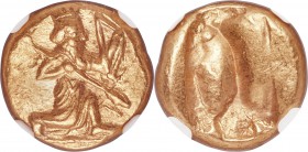 ACHAEMENID PERSIA. Time of Darius I-Xerxes II (ca. 485-420 BC). AV daric (15mm, 8.36 gm). NGC Choice AU 5/5 - 4/5. Lydo-Milesian standard. Sardes mint...