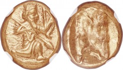 ACHAEMENID PERSIA. Time of Xerxes II-Artaxerxes II (ca. 420-375 BC). AV daric (16mm, 8.32 gm). NGC Choice AU 5/5 - 5/5. Lydo-Milesian standard. Sardes...