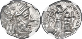 SELEUCID KINGDOM. Coregency of Antiochus I Soter with Seleucus I Nicator (ca. 294-281 BC). AR drachm (16mm, 4.22 gm, 1h). NGC Choice AU S 5/5 - 5/5. D...
