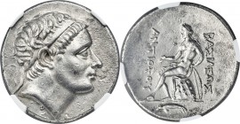 SELEUCID KINGDOM. Antiochus Hierax (ca. 242-227 BC). AR tetradrachm (30mm, 17.00 g, 11h). NGC Choice AU 5/5 - 3/5. Phocaea. Diademed head of Antiochus...