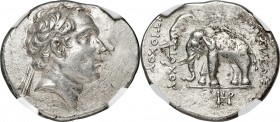 SELEUCID KINGDOM. Antiochus III the Great (222-187 BC). AR tetradrachm (31mm, 16.99 gm, 12h). NGC Choice XF 3/5 - 3/5, die shift. Seleucia on the Tigr...