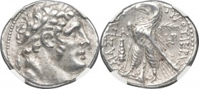 PHOENICIA. Tyre. Ca. 126/5 BC-AD 67/8. AR shekel (30mm, 13.82 gm, 1h). NGC Choice XF 5/5 - 4/5. Dated Civic Year 30 (97/6 BC). Laureate head of Melqar...