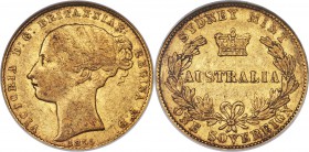 Victoria gold Sovereign 1855-SYDNEY VF35 NGC, Sydney mint, KM2. The key first date of issue in this popular series. 

HID09801242017