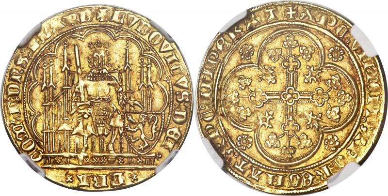 Flanders. Louis II de Mâle (1346-1384) gold Chaise d'or au lion ND (1369-1384) M...