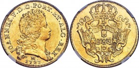 João V gold 12800 Reis 1727-M XF Details (Cleaned) NGC, Minas Gerais mint, KM139, LMB-285. From a short-lived series of just seven dates (1727-33), th...