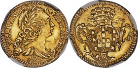 Jose I gold 1600 Reis 1763-R AU58 NGC, Rio de Janeiro mint, KM181.2, LMB-411. An offering of astounding condition for this very rare type that immedia...