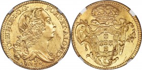 Jose I gold 6400 Reis 1753-R MS61 NGC, Rio de Janeiro mint, KM172.2, LMB-421. Bright and lustrous with a few areas of friction in the fields but gener...