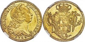 Jose I gold 6400 Reis 1769-R MS62 NGC, Rio de Janeiro mint, KM172.2, LMB-437. Sun-gold, with a slight softness in the strike and only a few isolated s...