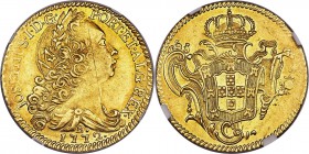 Jose I gold 6400 Reis 1772-R AU55 NGC, Rio de Janeiro mint, KM172.2, LMB-440, Gomes-55.26. Demonstrating captivating eye appeal for a circulated speci...