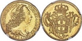 Jose I gold 6400 Reis 1775-R MS62 NGC, Rio de Janeiro mint, KM172.2, LMB-443, Gomes-55.29. A radiant specimen framed by wide edge denticles and expres...
