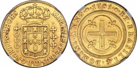 Maria I & Pedro III gold 4000 Reis 1781-(L) VF Details (Removed From Jewelry) NGC, Lisbon mint, KM210, LMB-456. A key date in the series, surfaces aff...