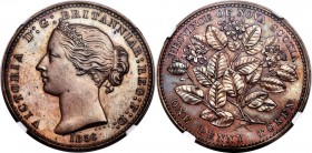 Nova Scotia. Victoria Specimen Pattern Penny Token 1856 SP63 Brown NGC, Br-875, NS-6A1. With "L.C.W." (for Leonard Charles Wyon), medal alignment. A h...