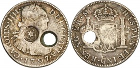 Republic Counterstamped 2 Reales ND (1841-1842) VG, cf. KM8 (unlisted host date). Type I countermark upon a Guatemala-minted 2 Reales of 1797. The vas...