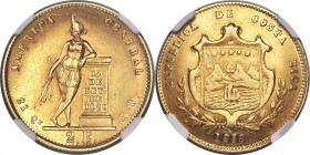 Republic gold 2 Escudos 1858-GW AU55 NGC, San Jose mint, KM99. Mintage: 17,000. An engaging specimen with a slight concave/convex appearance, moments ...