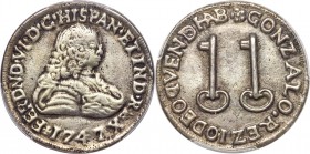 Ferdinand VI 4 Reales-Sized Proclamation Medal 1747 XF45 PCGS, Herrera-45, Medina-27. 13.85gm. By Alferez Real Gonzalo Rezio de Oquendo. Minted in Hav...