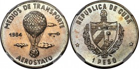 Republic Transportation "Balloon" Peso 1984 MS65 NGC, KM172. A rare type that saw an extremely limited production run of only 23 examples. The surroun...