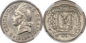 Republic 5 Centavos 1939 MS65 NGC, KM18. The joint highest graded example of this type by either NGC or PCGS, from a mintage of just 200,000 pieces (t...