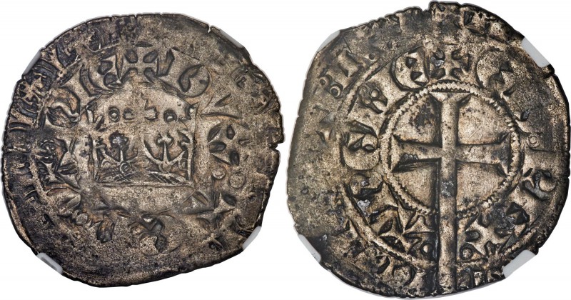 Aquitaine. Edward III (1325-1377) Gros a la Couronne ND (late 1357) VF Details (...