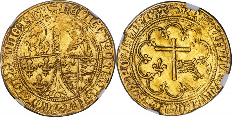 Anglo-Gallic. Henry VI (1422-1461) gold Salut d'Or ND AU Details (Damaged) NGC, ...