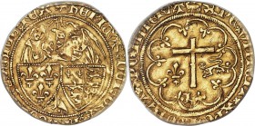 Anglo-Gallic. Henry VI (1422-1461) gold Salut d'Or ND AU Detail (Excessive Clipping) PCGS, Amiens mint, Paschal Lamb mm, Elias-265b (R), W&F-380A 6/i ...