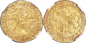 Anglo-Gallic. Henry VI (1422-1461) gold Salut d'Or ND AU Details (Cleaned) NGC, Chalon-sur-Marne mint, Crescent mm, Elias-267 (RRR), W&F-382 1/a (R3)....