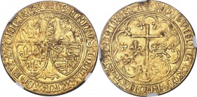 Anglo-Gallic. Henry VI (1422-1461) gold Salut d'Or ND AU Details (Damaged) NGC, Paris mint, Crown mm, Fr-301, Elias-264a (R), W&F-385A 2/c. 27mm. 3.46...