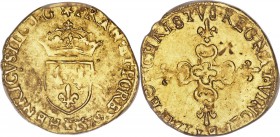 Henri III gold Ecu d'Or au soleil 1578-F MS61 PCGS, Angers mint, Fr-386, Dup-1121A. 3.37gm. A very scarce Mint State representation of this fleeting t...