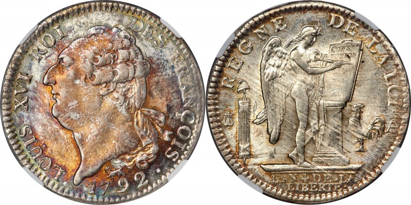 Louis XVI Ecu 1792-A MS64 NGC, Paris mint, KM615.1, Dav-1335. First Republic iss...