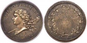 Republic cast "National Convention" Medal L'An 1 (1792) MS64 PCGS, Maz-318a (R1), VG-338. 36mm. By A. Galle. Double weight. A rare and iconic "test" m...